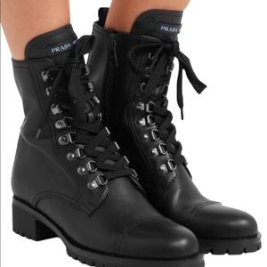 Prada lace up combat boots